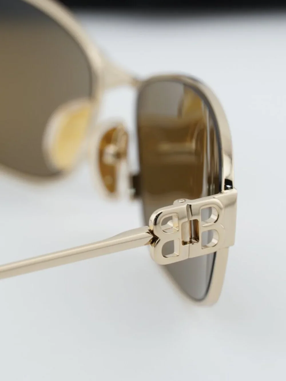 Balenciaga BB0336S 003 Unisex Oval Sunglasses - Gold / Mirror - Picture 5 of 10